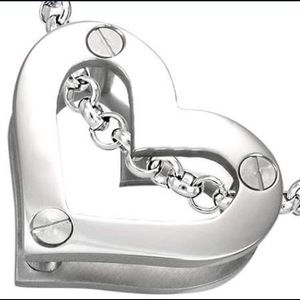 STAINLESS STEEL SCREW OPEN HEART CHARM PENDANT